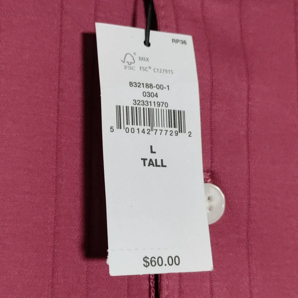 Banana Republic Luxe Touch Polo Shirt Mens Large Tall Berry Parfait NWT